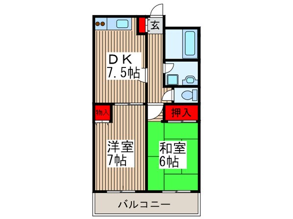 ハイツカタノの物件間取画像